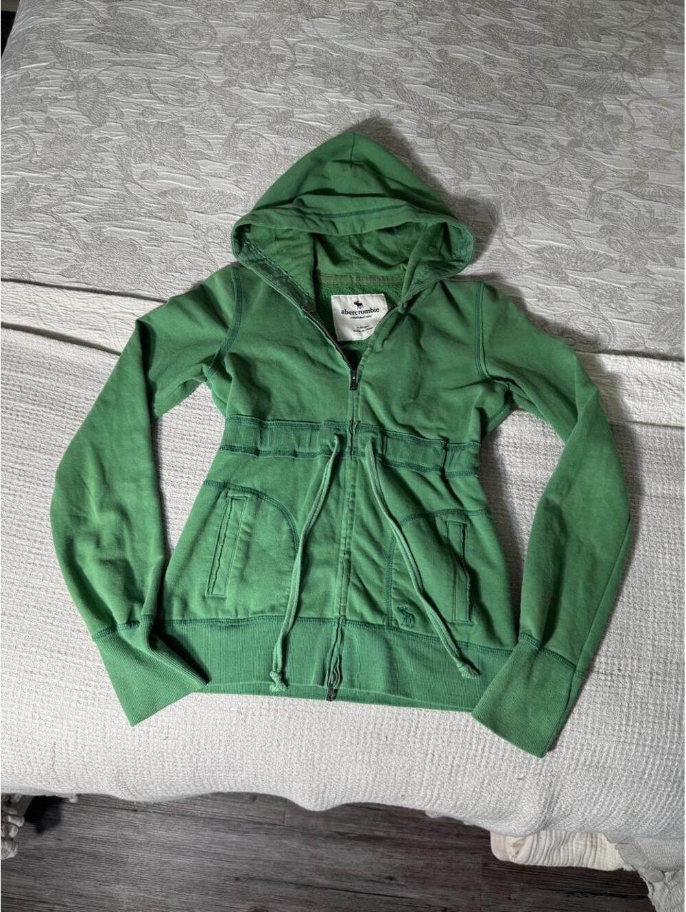 y2k abercrombie & fitch zip up jacket in green